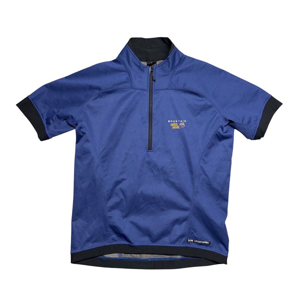 Mountain Hardwear Gore Windstopper Cycling Hiking Blue Large Quarter Zip USA